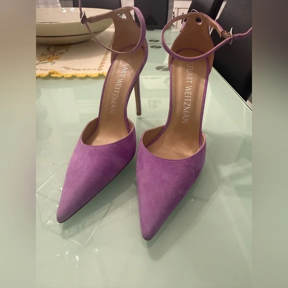 Stuart Weitzman Stuart 100 Strap Pump Suede